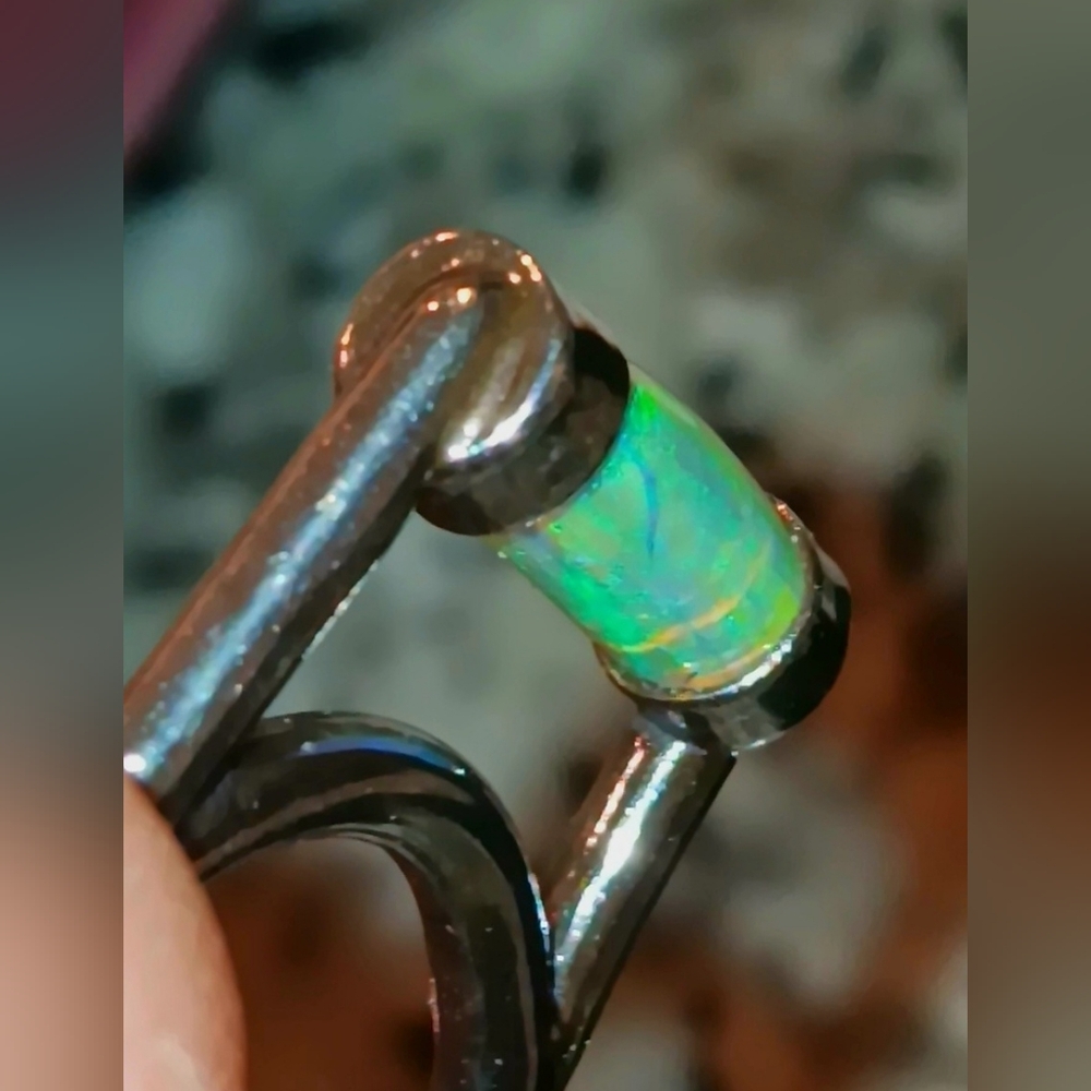 Opal Ring Opalized Belemnite Sterling Silver Colo… - image 12